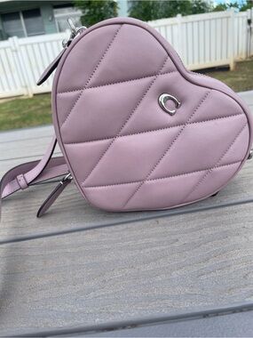 Coach Heart Quilted Crossbody Bag in Dusty Lilac